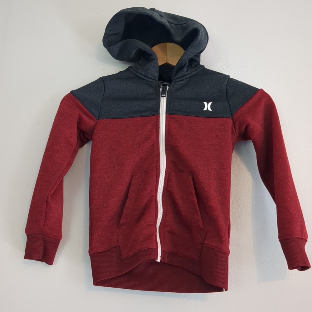 Hurley Nike Dri Fit Hoodie Kids Size 5 Red Grey Boys Active leisure Streetwear